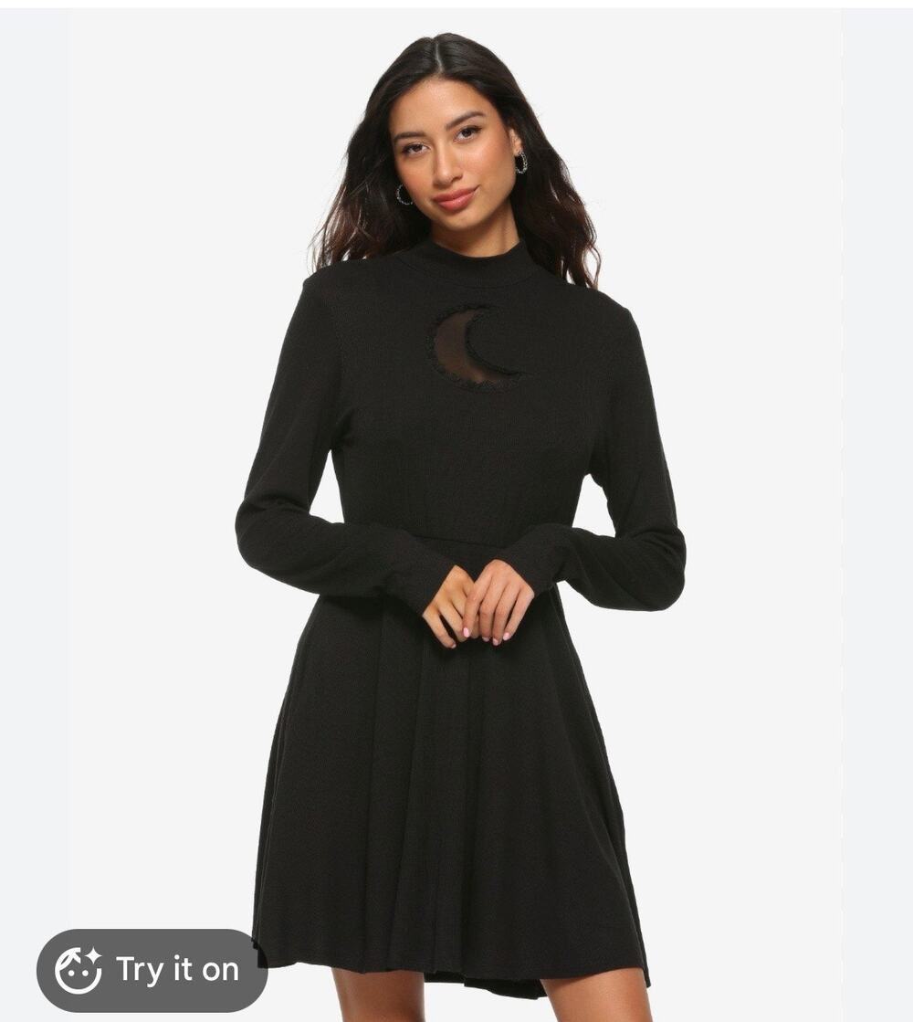 Hot Topic Mock Neck Celestial Moon Dress Size XXL